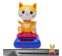 ZXQUEGF Money Cat, Chinese Lucky Cat - Cat Shop Sculptures Fortune - Solar Powered Money Cat Bobblehead, Car Decor, Vivid and Lovely Caishen Cat for