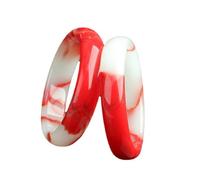 ZXQUEGF Mongolia Red Gemstone Bangle Bracelet for Women, Wide bar Floating Flower Chicken Blood Gemstone, Right for a Young Woman's Gift