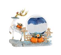 ZXQUEGF Moving Sand Art Picture Decoration, Deer, Movable Sand Art Animal Statue with Fluid Movement, Desk Decoration for Entryway, Style A