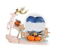 ZXQUEGF Moving Sand Art Picture Decoration, Deer, Movable Sand Art Animal Statue with Fluid Movement, Desk Decoration for Entryway, Style C