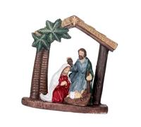 ZXQUEGF Nativity Scene Figurine Jesus Birth Decoration Religious Collection Gift Tabletop for Party Home Desk Bookshelf, Style A, 9x4x10 cm