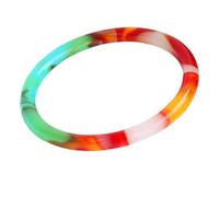 ZXQUEGF Natural Hotan Jade Gold Silk Bracelet Female, Colorful Jade Bangle Round Bar Red Agate Bracelet, Gift Inner diameter 56-57mm