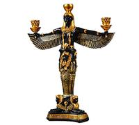 ZXQUEGF of Egyptian Isis Goddess, Candlestick Statue,Exotic Style Hand Painted Resin Crafts,Collectibles