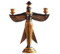 ZXQUEGF of Egyptian Isis Goddess, Candlestick Statue,Exotic Style Hand Painted Resin Crafts,Collectibles