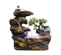 ZXQUEGF Office Fountain Tabletop Fountain Resin Rockery Water Desktop Fountain Living Room Decorative Waterscape Ornament Water Fountain Decor (With Nebulizer)
