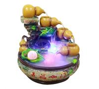ZXQUEGF Office Fountain Tabletop Fountain Round Bonsai Flowing Water Fountain Creative Decorative Ornaments for Living Room Water Fountain Decor (A)