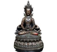 ZXQUEGF Old Bronze Cinnabar Lacquer Longevity Sitting Enshrine The Buddha,Vajrasattva Buddha Statue Ornaments