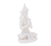 ZXQUEGF Ornaments Buddha Sculpture Home Buddhist Figurine Decor Statue Decorative Buddha Figurine Religious Figurines Miniture Decoration Sitting Buddha Zen Buddha Decor Resin White