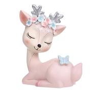 ZXQUEGF Ornaments Elk Figurines Tiny Deer Statue Reindeer Statue Deer Figurine Cake Ornament Pink Resin