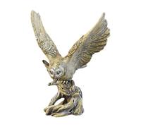ZXQUEGF Owl Figurine Tabletop Ornament Art Crafts Resin Animal Decorative Statue for Bookshelf Cabinet Shelf Office Desk, Bronze Landing
