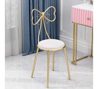 ZXQUEGF Pink Velvet Vanity Chair for Girls - Elegant Dressing Table Stool with High Backrest & Bowknot, Perfect Makeup Chair for Bedroom, Clothing Store & Dressing Room (Color: White)