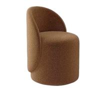 ZXQUEGF PU Leather Round Makeup Stool with Backrest, Swivel Vanity Chair with Footrest for Bedroom and Living Room, Upholstered for Dressing Table