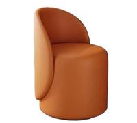 ZXQUEGF PU Leather Round Makeup Stool with Backrest, Swivel Vanity Chair with Footrest for Bedroom and Living Room, Upholstered for Dressing Table