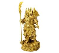 ZXQUEGF Pure Copper Nine Dragon Armor Guan Gong Buddha Craftwork Bronze Statue God of Wealth-A_29CM