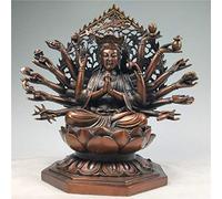 ZXQUEGF Pure Copper Thousand-Hand Guanyin Ornaments Buddha Statue Sculpture Home Living Room Feng Shui Crafts Decoration-B_26*25 * 16CM