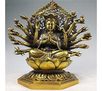 ZXQUEGF Pure Copper Thousand Hands Guanyin Ornaments Buddha Statue Sculpture Home Living Room Feng Shui Crafts Decoration-A_26*25 * 16CM