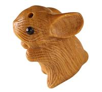 ZXQUEGF Rabbit Sculpture Made of Sandalwood Centerpiece for New Year Feng Shui Animal Statue Chinese Feng Shui Rabbit Figure Carriage Jewellery Men and Women