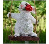 ZXQUEGF Resin Rabbit Decorated Figurine, Animal Mixture Decorated Figurine in Garden and Patio