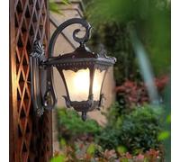 ZXQUEGF Retro Outdoor Wall Light Victorian Black Waterproof Glass Shade Outside Wall Lamp Fixtures Wall Mount,Pendant Light