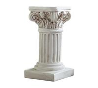ZXQUEGF Roman Pillar Greek Column Statue Resin Pedestal Candle Holder Stand Outdoor Yard Plinth Decorations, 10cmx10cmx19cm, White