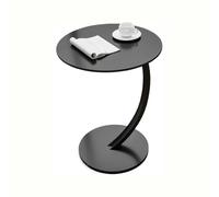 ZXQUEGF Round Side Table, Coffee Table for Living Room, Mobile Table with Steel Frame, nightstand, Easy to Assemble, for Living Room, Bedroom, Balcony B