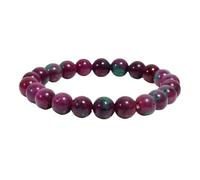 ZXQUEGF Ruby Zoisite Jade Bracelet - 8mm Natural Gemstone Stretch Bracelet for Men & Women, Healing Crystal, Fertility, Peace & Harmony, Fashion Jewelry Gift