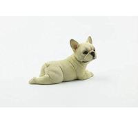 ZXQUEGF s Statues Ornaments Figurine Collectible Figurines Small Law Bucket Car Ornaments Simulation Dog Model French Lucky Method Cattle Model Play (Cream)