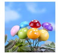 ZXQUEGF Sculptures Decoration Multicolor Red Mushroom Ornament Miniature Plant Pot Fairy Landscape Bonsai Gardening Decorative Stake Garden Statues Outdoor Color Pink)