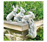 ZXQUEGF Sculptures Statue Save The Rabbit Decoration Resin Crafts Home Creative Ornaments Garden Statues Outdoor