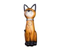 ZXQUEGF Sculptures Statues Figurine Collectible Figurines Southeast Asian Gift Lucky Ornaments Thai Woodcarving Cat Knickknacks Home Decoration-Height 38 Cm