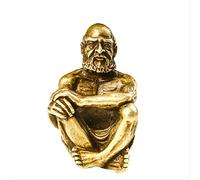 ZXQUEGF Solid Brass Pocket Bodhi Dharma Ancestor Buddha Miniature Figurine Tea Table Zen Decoration Ornament Home Decor Bronze