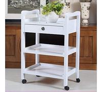 ZXQUEGF Solid Wood Kitchen Cart with Three-Tier Storage and Wheels for Multi-Functional Home, Hotel, Beauty Salon Serving and Organization