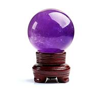ZXQUEGF sphere Exquisite Natural Amethyst Lucky Feng Shui Desktop Ornaments Crystal Office Living Room Study Home Decoration Fortune Telling Witchcraft Gazing Size 2.76in)