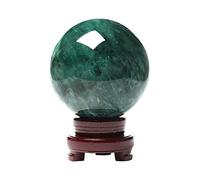 ZXQUEGF sphere Exquisite Natural Green Crystal Desktop Ornaments Office Living Room Feng Shui Transfer Home Decorations Fortune Telling Witchcraft Gazing Size 2.36in)