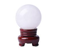 ZXQUEGF sphere Exquisite Natural White Lucky Feng Shui Desktop Ornaments Crystal Office Living Room Study Home Decoration Fortune Telling Witchcraft Gazing Size 3.94in)