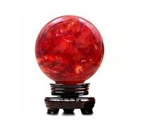 ZXQUEGF sphere Exquisite Red Feng Shui Natural Crystal Living Room Porch Study Home Decoration Turn Desktop Ornaments Fortune Telling Witchcraft Gazing Size 2.36in)