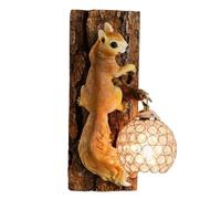 ZXQUEGF Squirrel Resin Wall Light Fixtures Nordic Resin Crystal Wall Lamps Lights with Round Shade, Cute Animal Wall Mounted Lamp for Boy Girl Children's Room Study Bedside Lighting