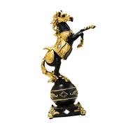 ZXQUEGF Standing Horse Figurine Resin Horse Statue Lover Gift Cabinet Animal Desk Figure for Party Family Friends Fireplace, Black