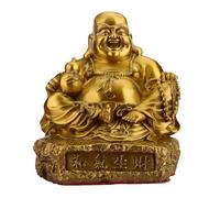 ZXQUEGF Statue Indoor Brass Maitreya Laughing Home Living Room Study Shop Worship Big Belly Happy Buddha Meditation Decoration