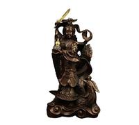 ZXQUEGF Statue Indoor Bronze Buddha Statues Home Worship Feng Shui Handmade Sculptures Office Desk Fortune Decoration Meditation Decoration(Antique color)