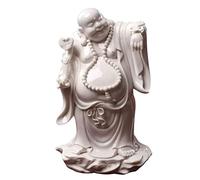 ZXQUEGF Statue Indoor Ceramic Zen Worship Home White Porcelain Big Belly Maitreya Laughing Buddha Craft Ornament Meditation Decoration