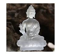 ZXQUEGF Statue，Zen Zen Home Furnishing Temple Porch Consecration Ancient Glass Buddha Sculpture Desktop Decoration Brings Good Luck th Meditation Decor (Color : Blanc)