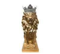 ZXQUEGF Statues Crown Lion Sculpture Decor Resin Figurine Model Animal Abstract Nordic Decoration Home (Color B, Size : 17x10x8cm)