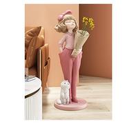 ZXQUEGF Statues Ornaments Girl Living Room Large Floor Ornaments Next to The TV Cabinet Home Decorations Sculpture Figurines Ornaments (Color : C)