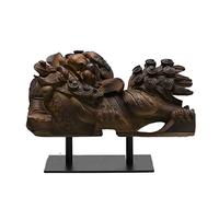 ZXQUEGF Statues Ornaments New Chinese-Style Creative Resin Imitation Wood Carving Unicorn Ornaments Like Living Room Art Crafts Wine Cabinets Office Desktop Decorations Sculpture Figurines Ornaments