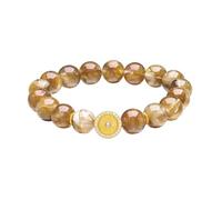 ZXQUEGF Sterling Silver Beaded Bracelets Silver Yellow Crystal Bracelet Blessing Silver Sanskrit Charm Stretch Bracelets for Women Mom Daughter Lover Birthday 6.7" J1914917