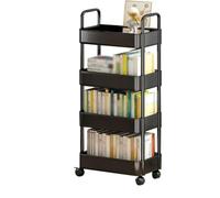 ZXQUEGF Stylish Kitchen Trolley with Multi-Level Storage - Compact & Stainless Steel and Wood