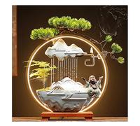 ZXQUEGF Tabletop Fountains Tabletop Fountain Ceramic Water Fountain Ornament Living Room Office Desktop Decoration Home Lucky Water Ornament Indoor Waterfall Feature (B)