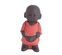 ZXQUEGF Tea Pet Happy Buddha Fish Tank Ornament Small Buddha Monk Tabletop Ornament Miniture Decoration Dice Tray Buddha Zen Statue Tea Ceremony Accessory Miniature Dolls Pink Purple Clay