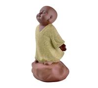ZXQUEGF Tea Pet Zen Decoration Chinese Monk Desktop Statue Buddhist Dashboard Coffee Table Purple Clay
